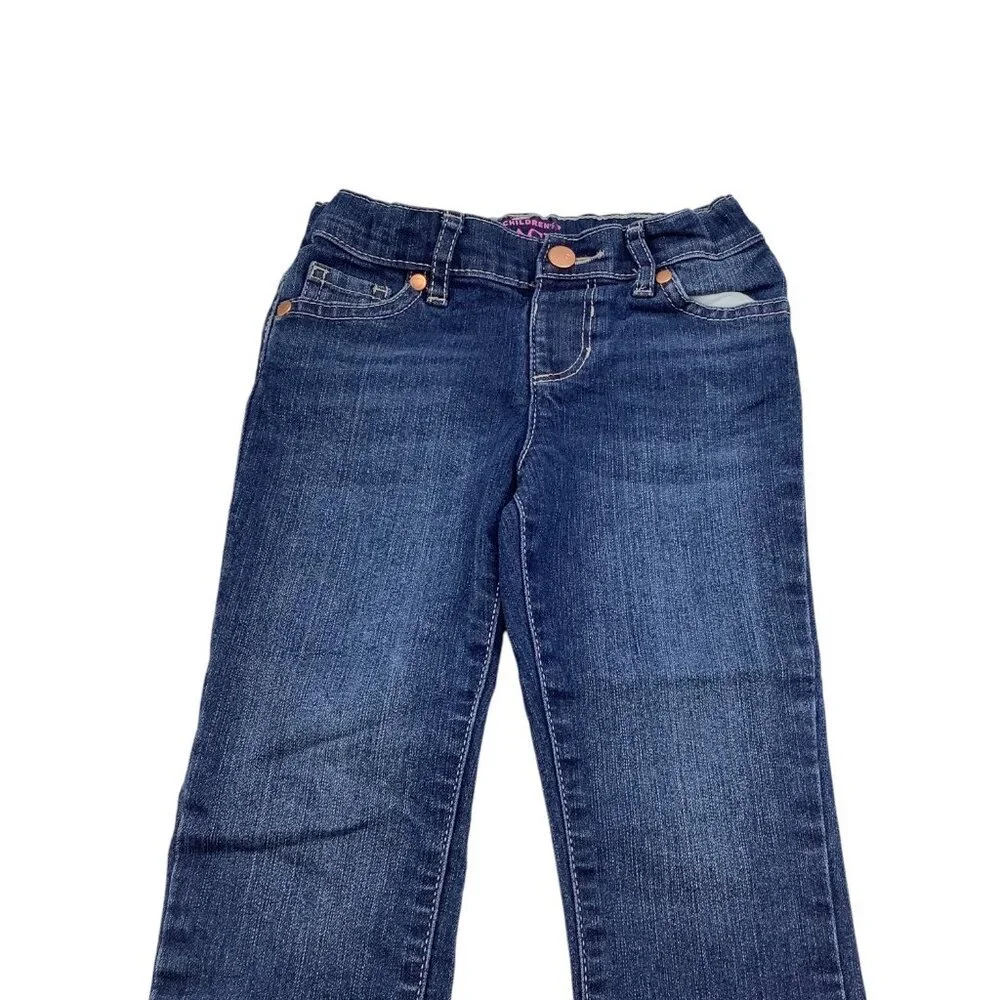 Childrens Place Girls Skinny Jeans 4T‎ Blue Adjustable Waist Denim Cotton Blend